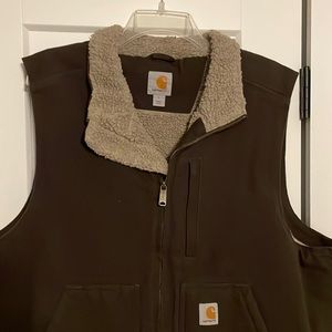 Carhartt Men’s Large Sherpa Lined Vest, Brown